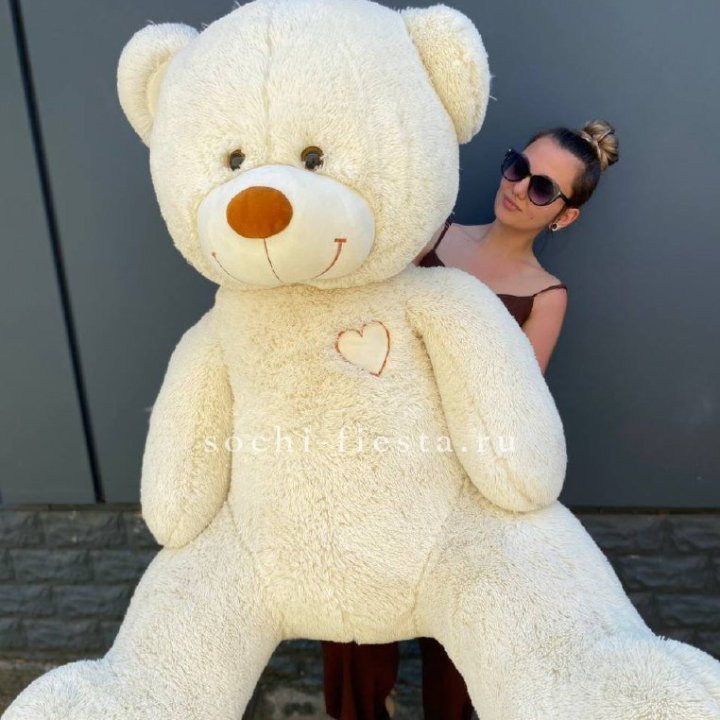 Белый плюшевый мишка большой в Братске