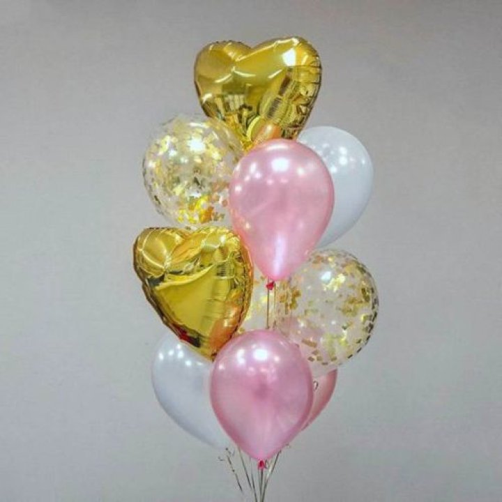 Облако шаров "Рози голд" в Братске