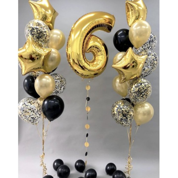 Цифра с фонтанами шаров  в Братске