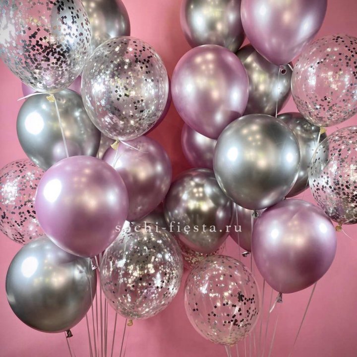 Фонтан шаров "Сильвер пинк" в Братске