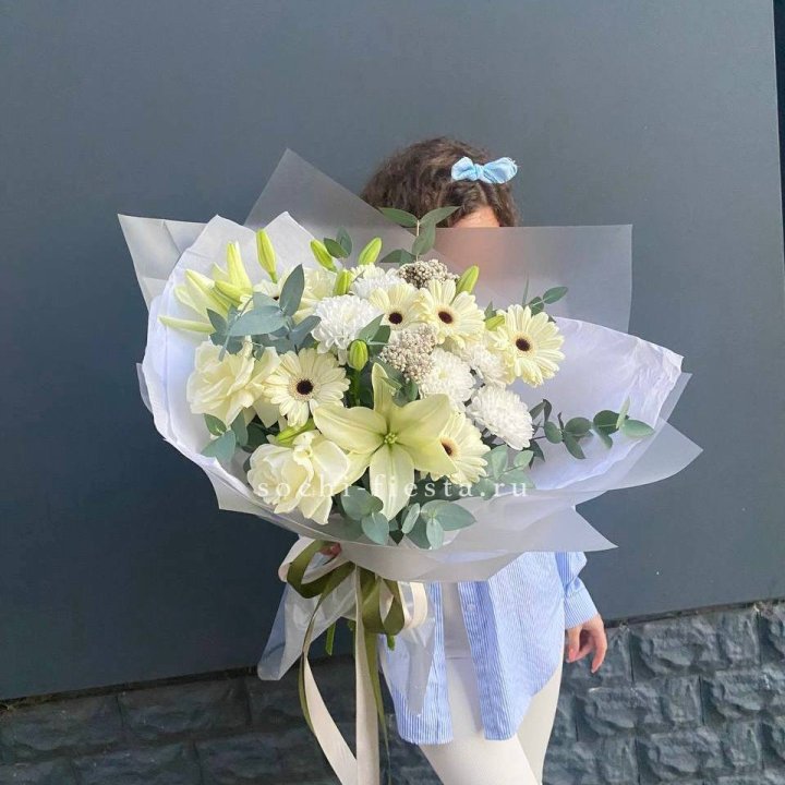 Букет с лилией и герберой в Братске