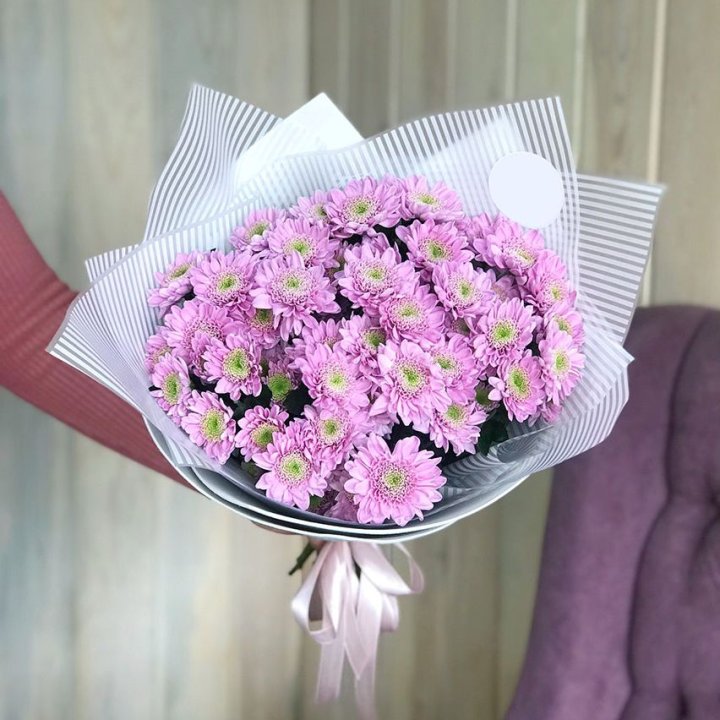 Букет розовых хризантем в Братске