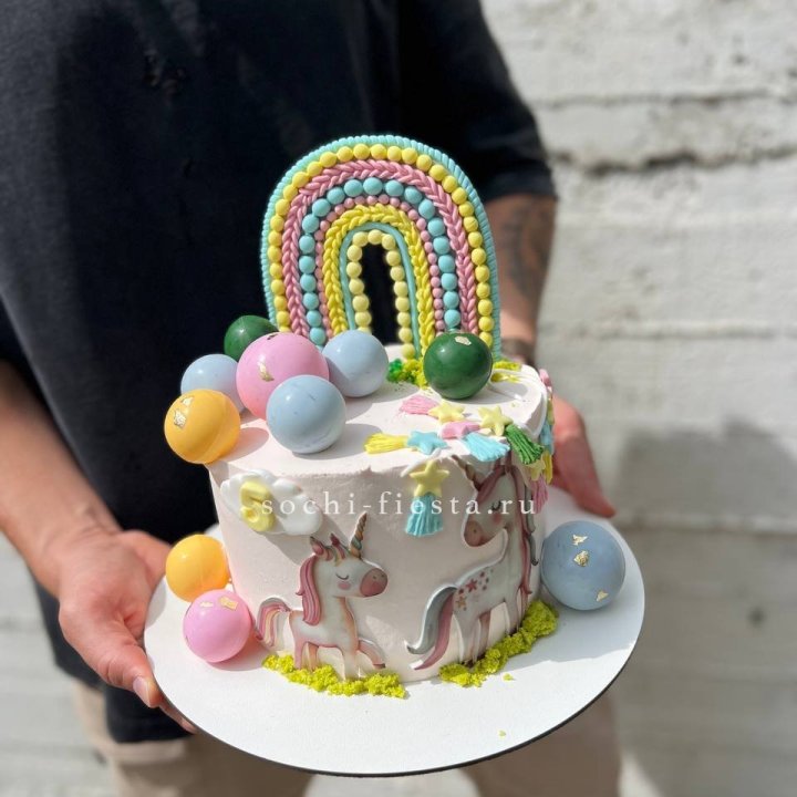 Торт "Радуга с единорогом" в Братске