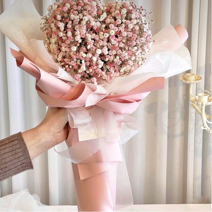 Сердце из гипсофилы  в Братске