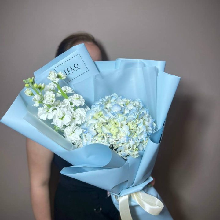 Гортензия голубая с маттиолой в Братске