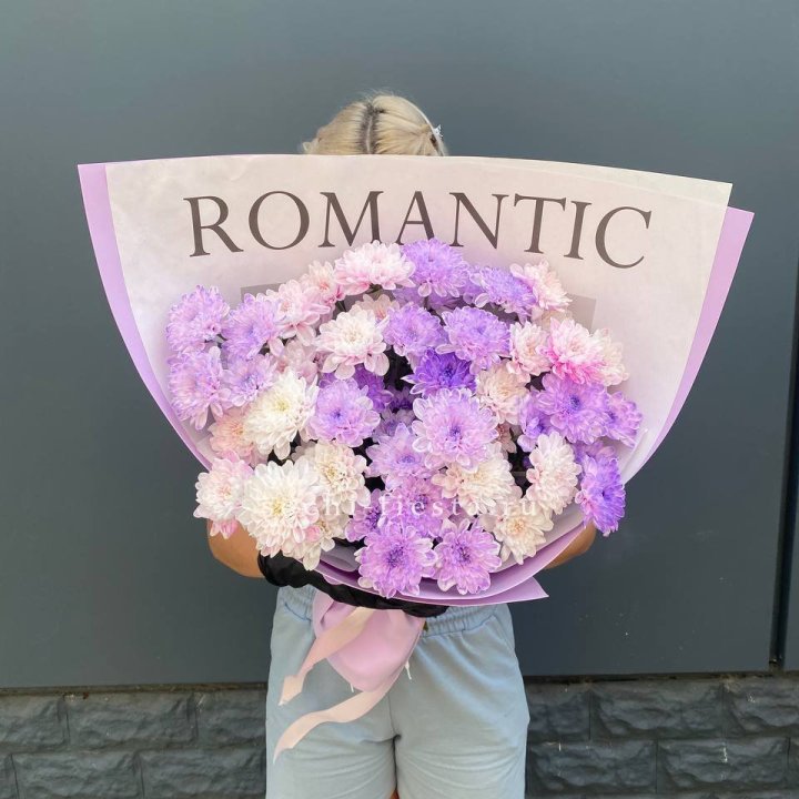Букет сиреневых хризантем в Братске