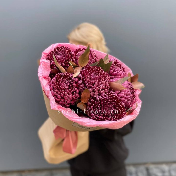 7 Хризантем Бигуди в золоте в Братске