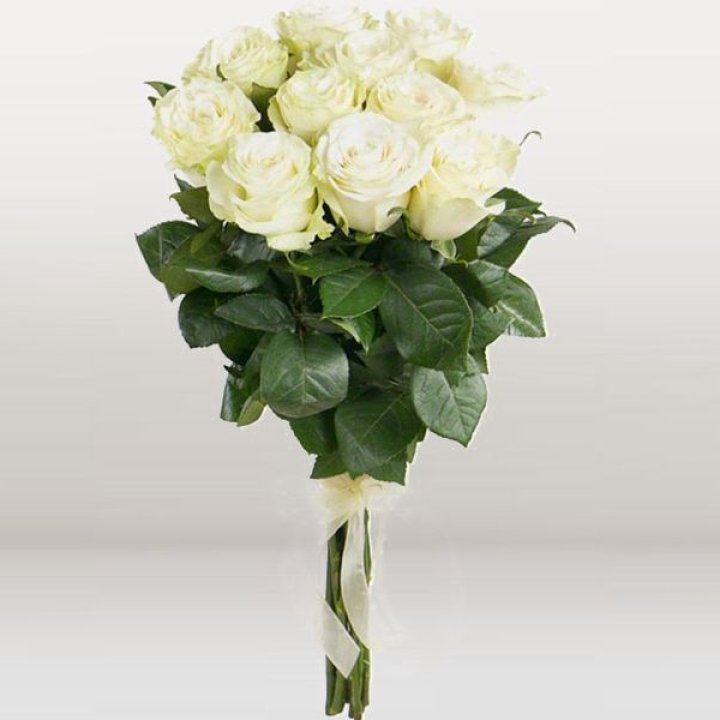 11 белых голландских роз в Братске
