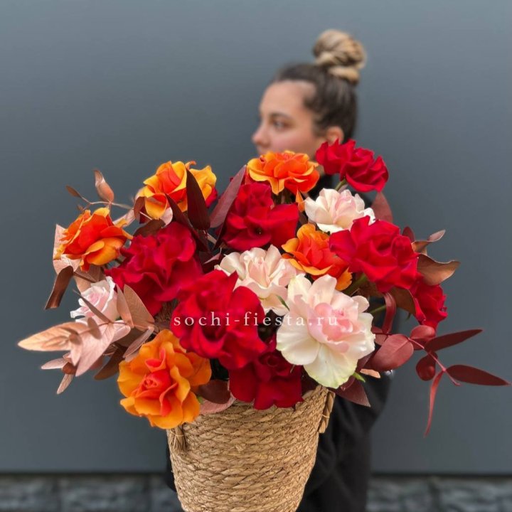 Авторский бокс "Роксана" в джутовом кашпо в Братске