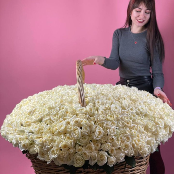 1001 белая роза в Братске