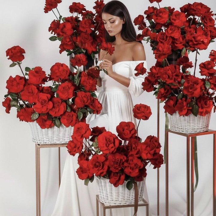 Сет из красных французских роз в Братске