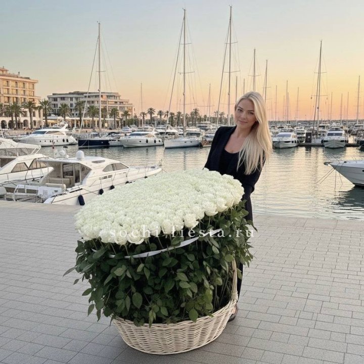 301 высокая роза в корзине в Братске