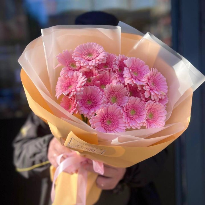 17 розовых гербер  в Братске