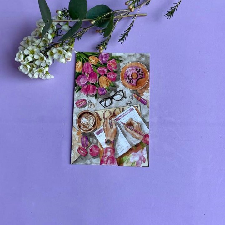 Открытка к букету "Леди на работе" в Братске