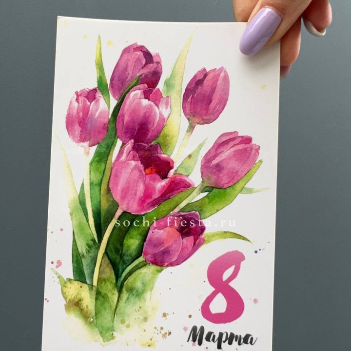 Открытка к букету "8 марта!" в Братске