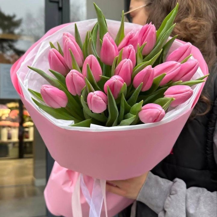 19 розовых тюльпанов в Братске