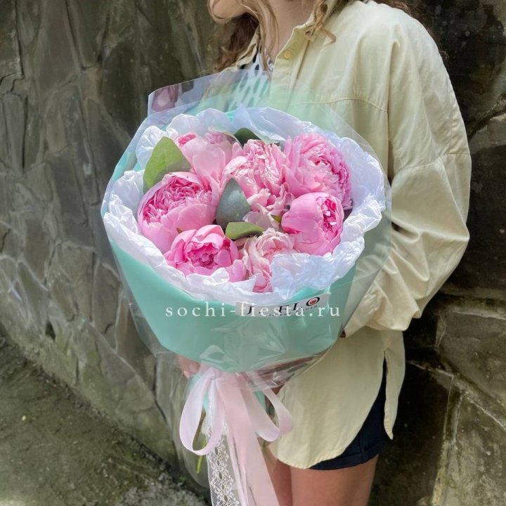 7 зефирных пионов в фоамиране в Братске