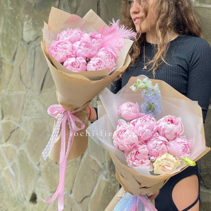 7 зефирных пионов  в Братске