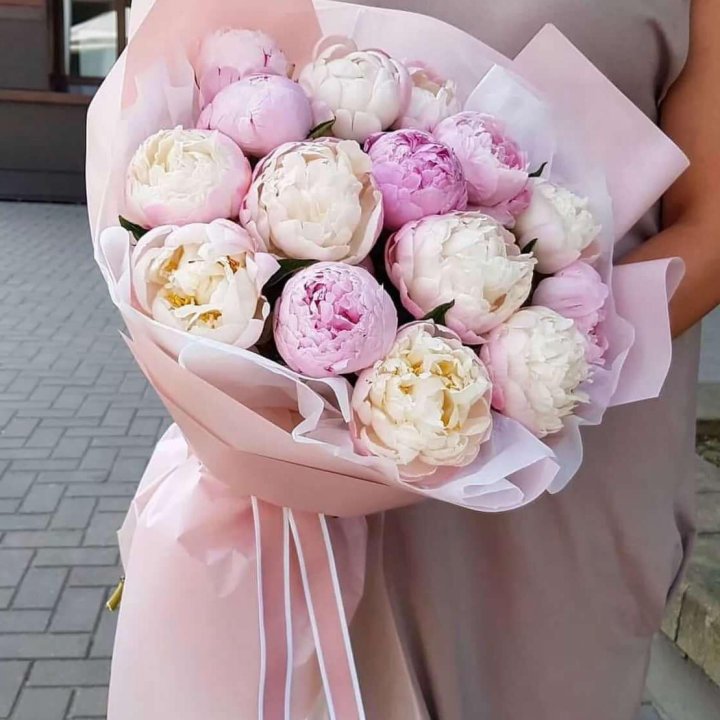 Букет пионов "Маршмелоу" в Братске
