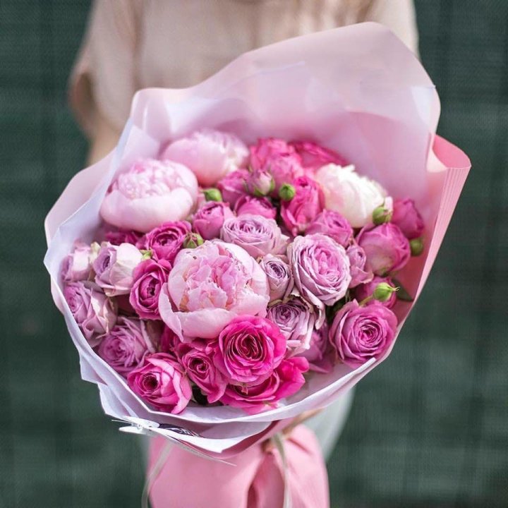 Букет с пионами "Леси" в Братске