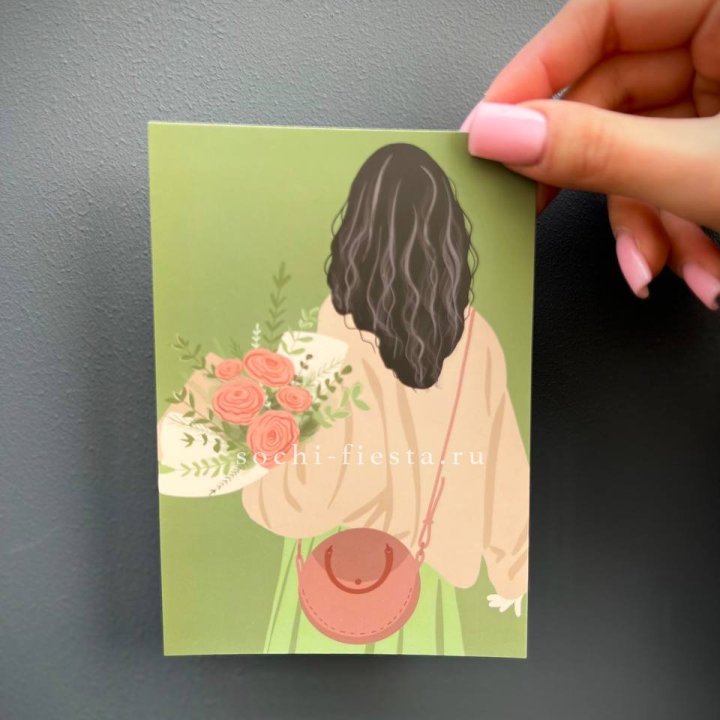 Открытка к букету "Потрясающая девушка" в Братске