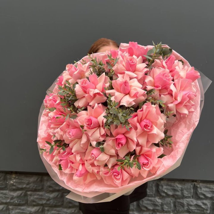  25 розовых французских роз в Братске