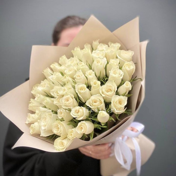 51 белая кенийская роза  в Братске