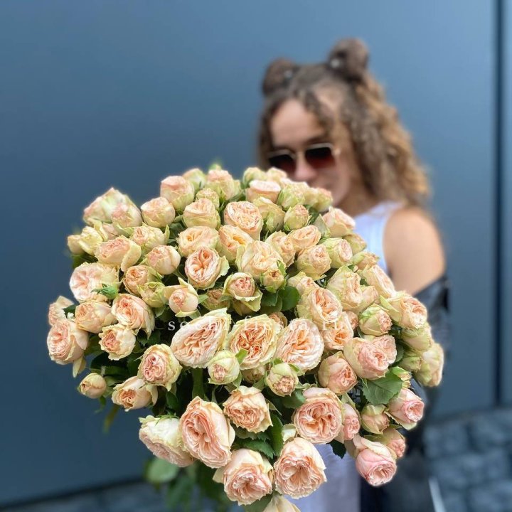 25 пионовидных роз в Братске