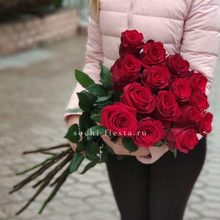 15 высоких красных роз в Братске