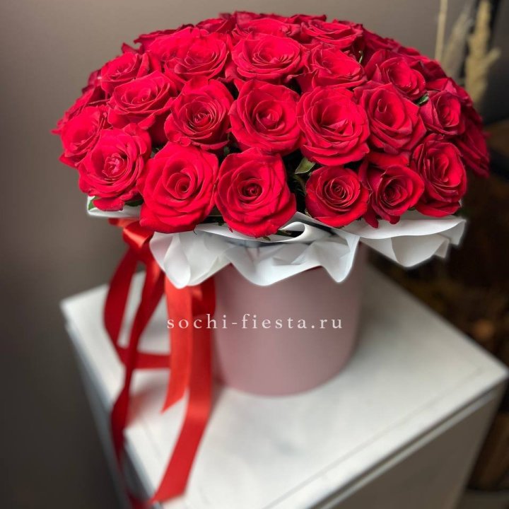 Красные розы 51шт  в коробке в Братске