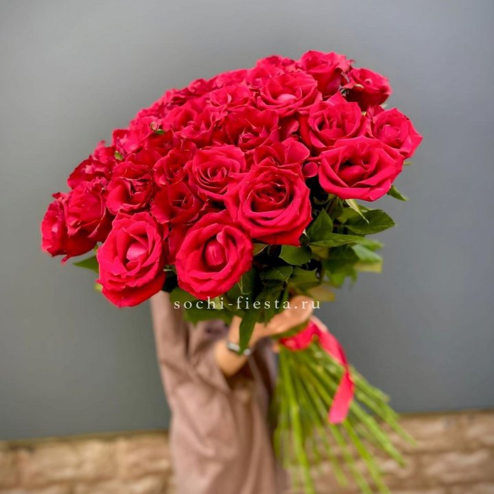 51 высокая красная роза в Братске