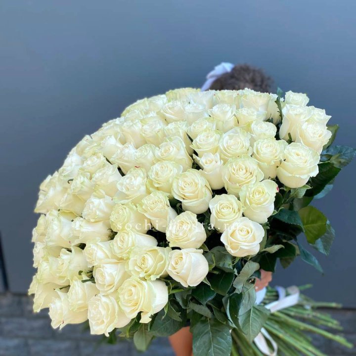 101 белая высокая роза в Братске