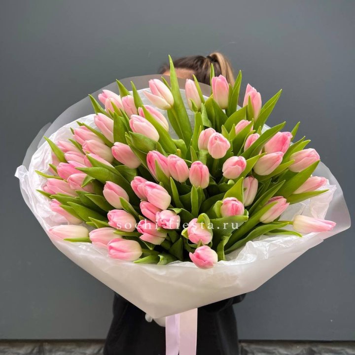 Букет тюльпанов нежно-розовых в Братске