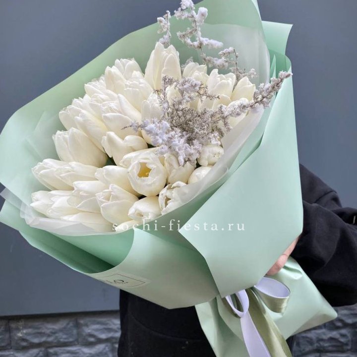 Букет белых тюльпанов "Бьянко" в Братске